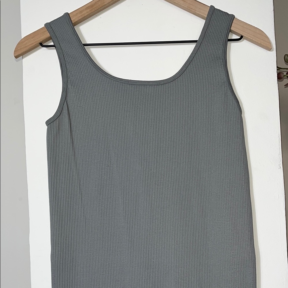 Gray Ribbed Jumpsuit - Picture 9 of 11